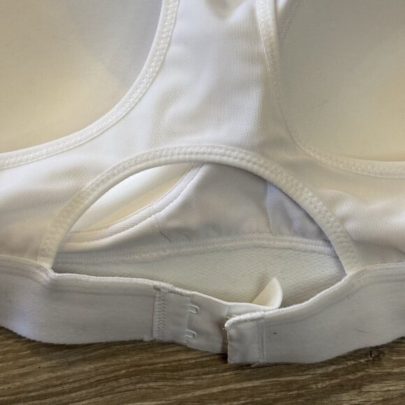 DOMYOS Size L Womens White Lined Wireless Pull On Racer Back Sports Bra - Picture 6 of 9
